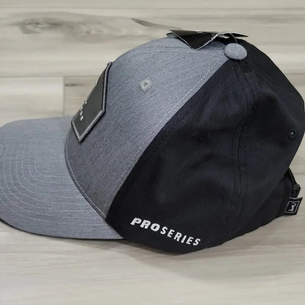 PGA Tour Hat Cap Quiet Shade Snapback One Size Gray Black OS